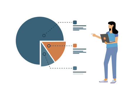 Data & Analytics Illustration von Data Analytics mit mehreren Dashboards